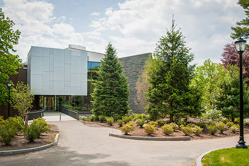 Pictured: Campus entrance to the Bridge Building for Laboratory Science